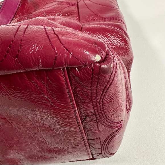 Coach Leather Stitched Oversized Pink Diaper Bag Work Weekend Travel Tote - Picture 14 of 16